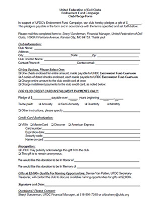 Member, Individual, or Family Pledge Form